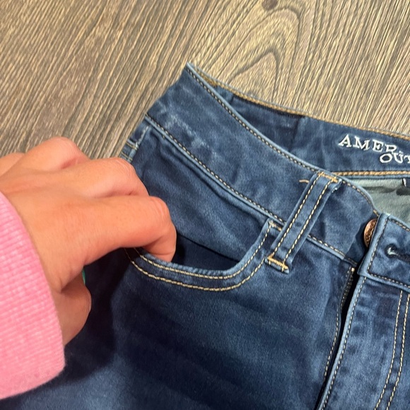 American Eagle Jeans Skinny Super Super Stretch Medium Wash Denim Blue Size 2 - Picture 5 of 11